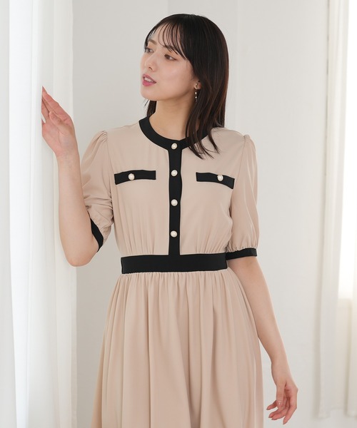 「ASTORIA ODIER」 半袖ワンピース MEDIUM ネイビー レディース_画像5