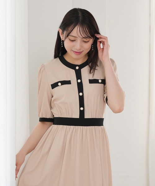 「ASTORIA ODIER」 半袖ワンピース MEDIUM ネイビー レディース_画像7