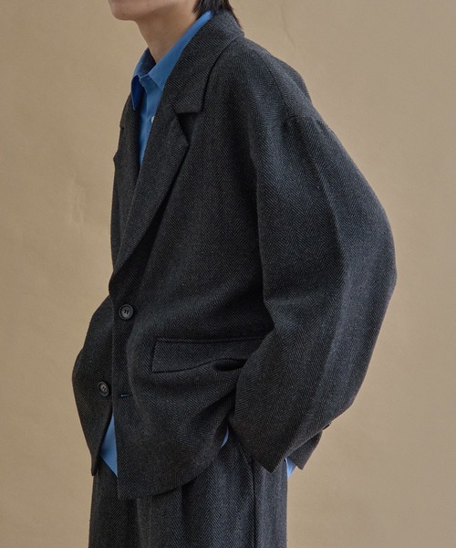 epnok ジャケット テーラードジャケット ヘリンボーンシングル