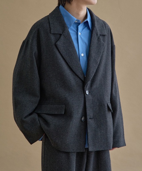 epnok ジャケット テーラードジャケット ヘリンボーンシングル