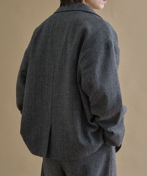 epnok ジャケット テーラードジャケット ヘリンボーンシングル