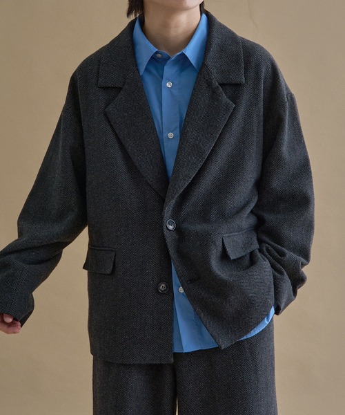 epnok ジャケット テーラードジャケット ヘリンボーンシングル