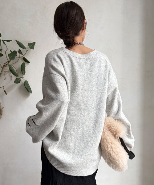 DouDou（ドゥドゥ） カーディガン 「WEB限定」 刺繍ニットカーディガン