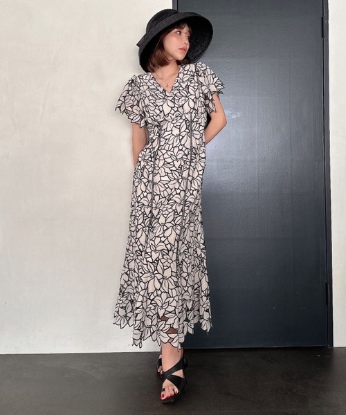 「EIMY ISTOIRE」 半袖ワンピース MEDIUM ブラック レディースの画像