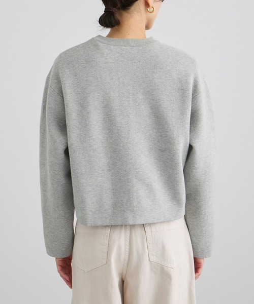 SALON adam et ropé クルーネッククロップドカーディガン セール】クルーネッククロップドカーディガン-CreamyCotton