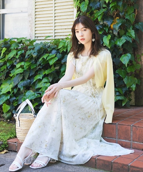 「SWINGLE」 ノースリーブワンピース MEDIUM イエロー系その他2 レディース_画像8