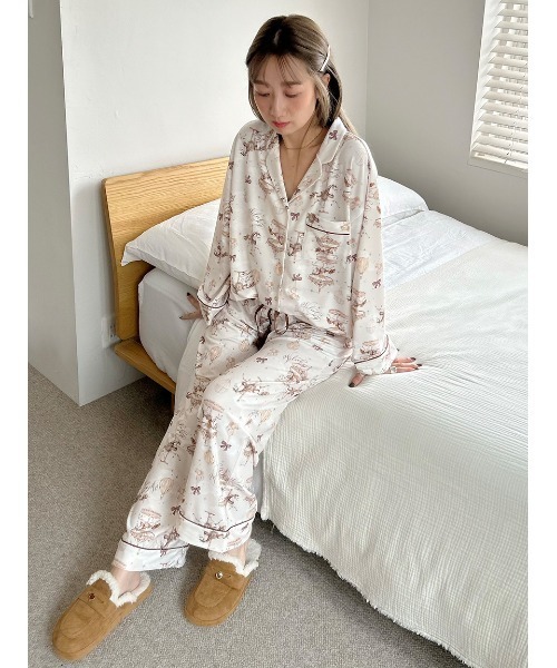 SNIDEL HOME パジャマ ルームウェア カルーセルプリントロングパンツ