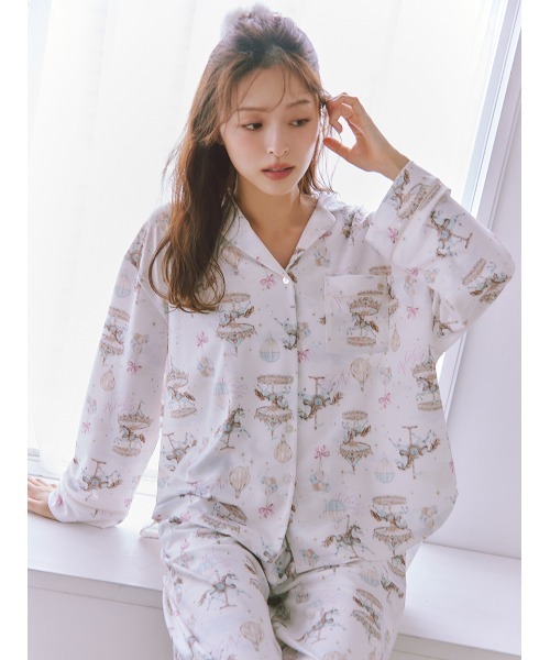 SNIDEL HOME パジャマ ルームウェア カルーセルプリントロングパンツ