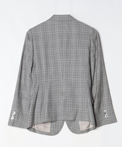 「EFFE BEAMS」 チェック柄ジャケット 38 グレー レディース_画像2