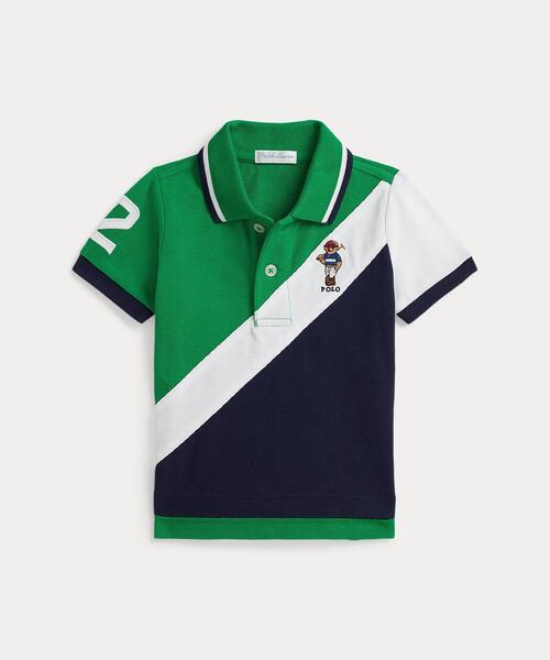 ポロ ラルフローレン ブランケット POLO BEAR ポロベア ボーダー 紺緑