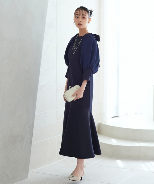 RUIRUE BOUTIQUE ワンピース　ネイビー RUIRUE BOUTIQUE（ルイルエブティック） 7分袖ワンピース S ネイビー