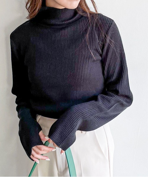 「feepur」 タートルネックニット MEDIUM ピンク レディース_画像9