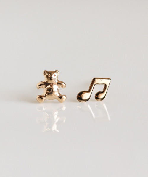 cui-cui（キュイキュイ） ピアス ゴールド ベア / ノート ピアス