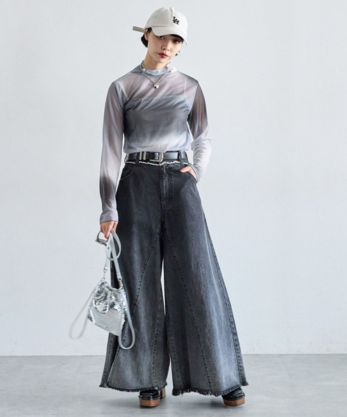 「PAGEBOY」 長袖カットソー FREE ブラック レディース_画像4