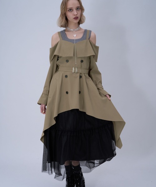 HARE / オフショルトレンチワンピース HARE（ハレ） ワンピース オフショルトレンチワンピース(HARE