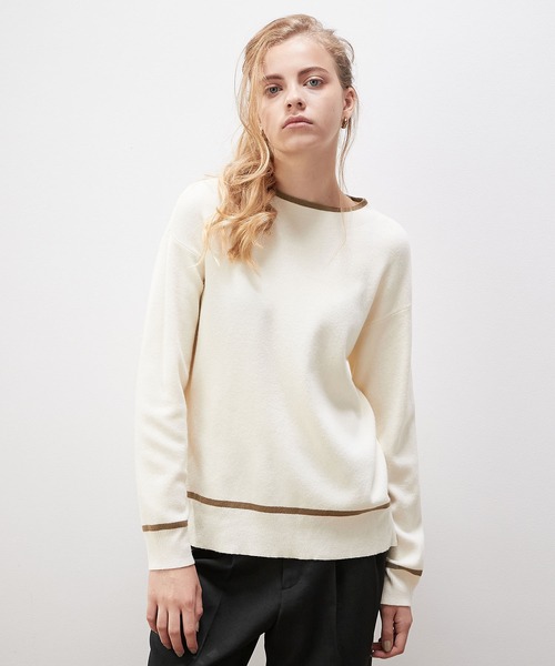「LE SOUK HOLIDAY」 長袖ニット M ネイビー レディース_画像3