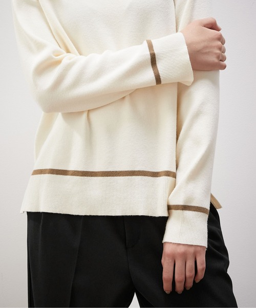 「LE SOUK HOLIDAY」 長袖ニット M ネイビー レディース_画像4