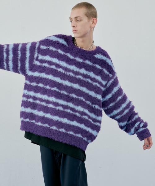 「AIVER」 長袖ニット MEDIUM ブラック メンズの画像