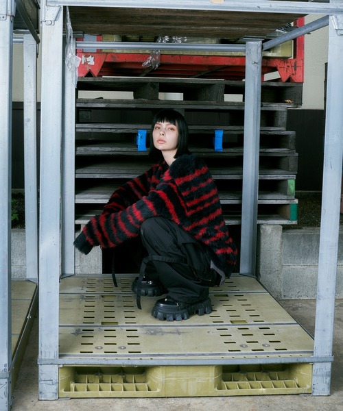 「AIVER」 長袖ニット MEDIUM ブラック メンズの画像