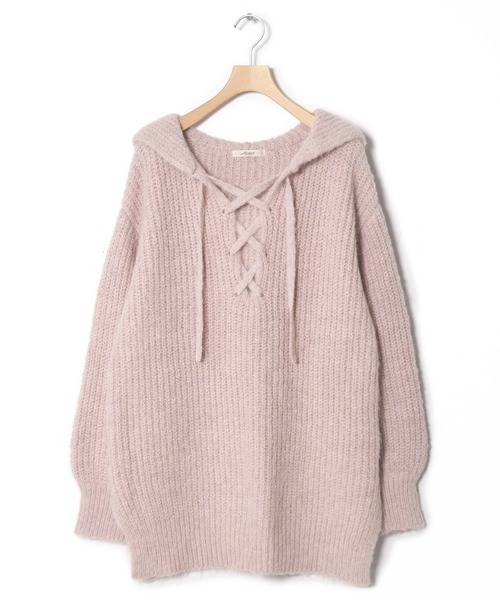 「Alley by w closet」 長袖ニット FREE ピンク レディース_画像7