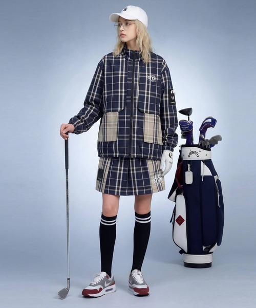 ANTIQUA GOLF×STCH＊インナーパンツ付きチェック柄スカート antiqua（アンティカ） スカート 「STCH」チェック柄 インナーパンツ