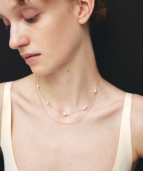 ネックレス 「les bon bon」flotter pearl necklace/フロテ パール ネックレス BOB820 レディースの画像