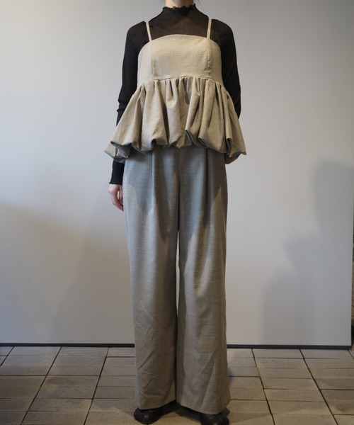 CLANE（クラネ） サロペット オーバーオール CLANE PEPLUM LAYERED ALL