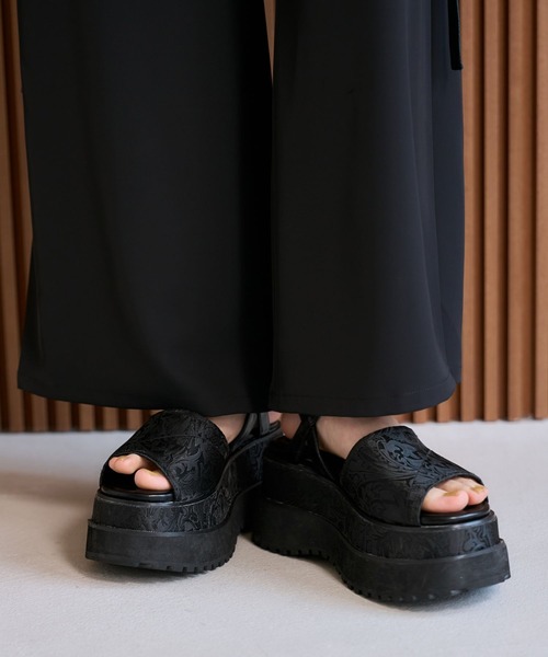 新品 HARE ハレ ガラソールボリュームサンダル Mサイズ ブラック 厚底 HARE（ハレ） 厚底 サンダル ガラソールボリュームサンダル(HARE