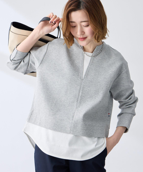 Petit Honfleur（プチオンフルール） tシャツ レイヤード風衿スリット