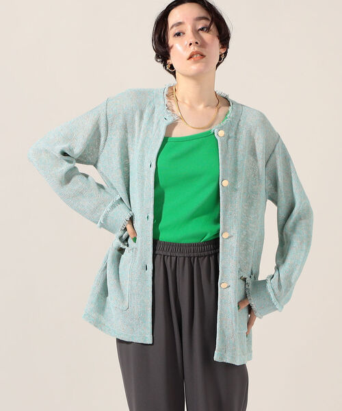 「Rie Miller」 ニットカーディガン 38 ベージュ系その他3 レディース_画像6