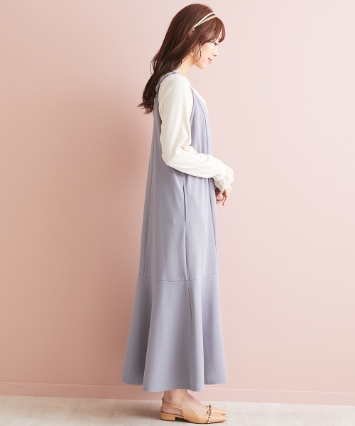 「marun」 キャミソールワンピース LL ライトブルー レディース_画像3