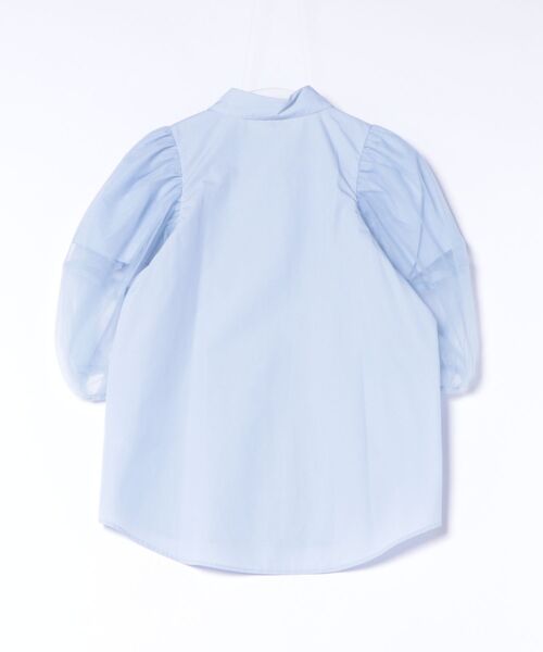 ブラウス シャツ CLANE TULLE LAYERED SLEEVE SHIRTS レディースの画像