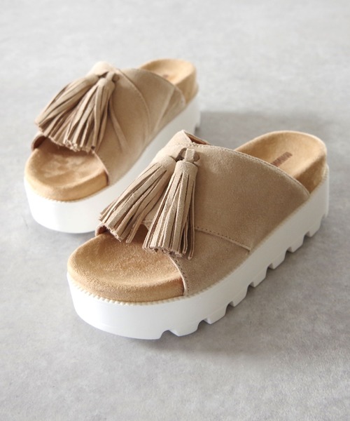 「Minnetonka」 フラットサンダル 8 ブラック レディース_画像3