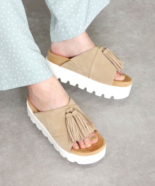 「Minnetonka」 フラットサンダル 8 ブラック レディース_画像5