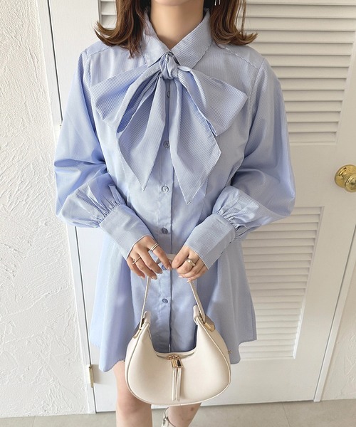 「apres jour」 シャツワンピース X-LARGE ブルー レディース_画像3