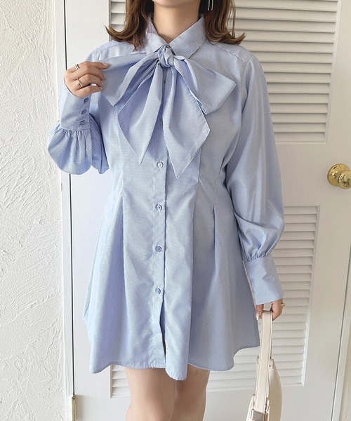 「apres jour」 シャツワンピース X-LARGE ブルー レディース_画像4