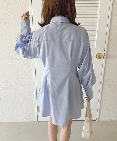 「apres jour」 シャツワンピース X-LARGE ブルー レディース_画像7