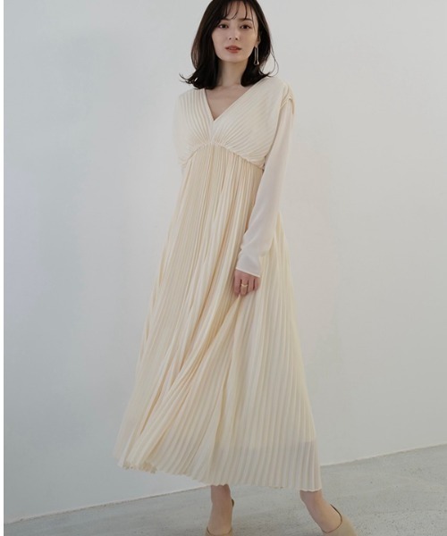 「anuans」 長袖ワンピース MEDIUM チャコールグレー レディース_画像8