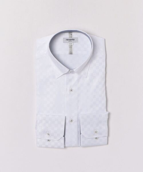 「renoma HOMME」 長袖シャツ - ホワイト メンズ_画像4