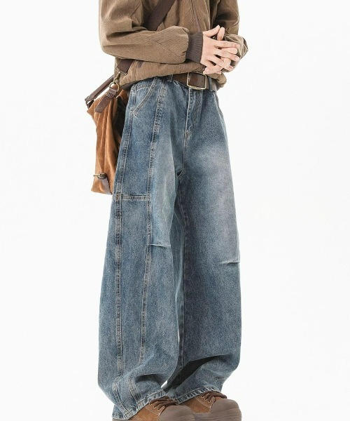 ワイドパンツ ジーンズ デザインワイドデニム メンズ レディース | ブランド登録なし | 03