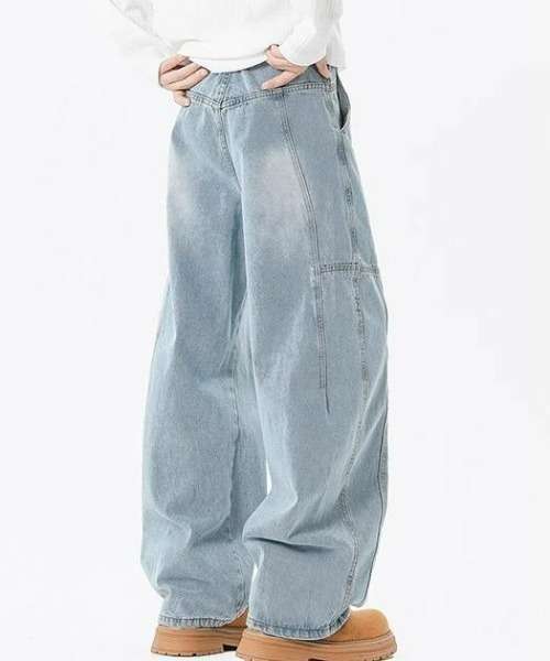 ワイドパンツ ジーンズ デザインワイドデニム メンズ レディース | ブランド登録なし | 18