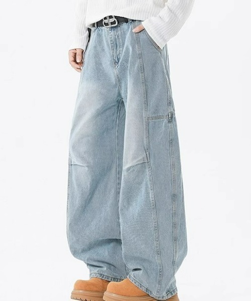 ワイドパンツ ジーンズ デザインワイドデニム メンズ レディース | ブランド登録なし | 19