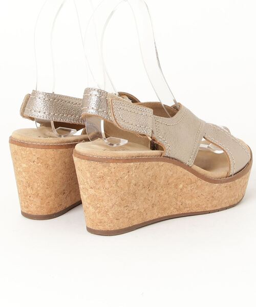 「Clarks」 ヒールサンダル 24cm ゴールド レディース_画像2