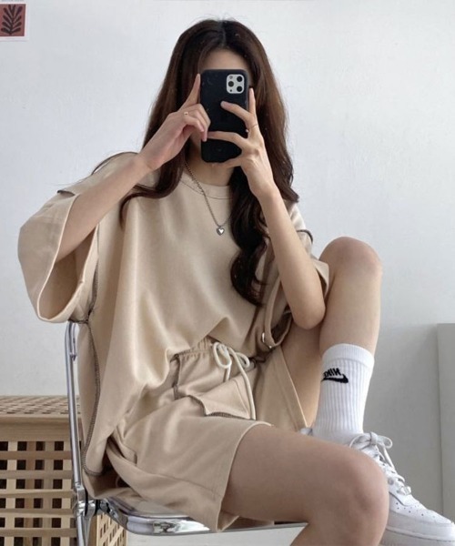 アウトステッチTシャツ+ハーフパンツ レディース | ブランド登録なし | 09