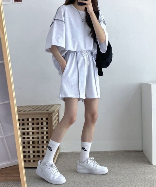 アウトステッチTシャツ+ハーフパンツ レディース | ブランド登録なし | 15