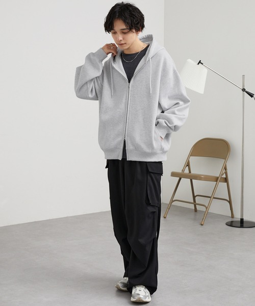 「MONO-MART」 ジップアップパーカー X-LARGE チャコール メンズ_画像5