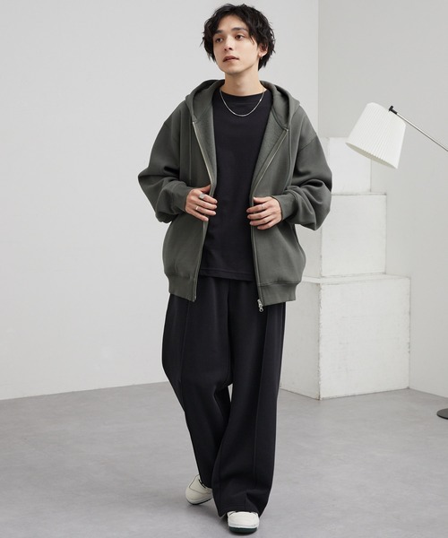 「MONO-MART」 ジップアップパーカー X-LARGE チャコール メンズ_画像9