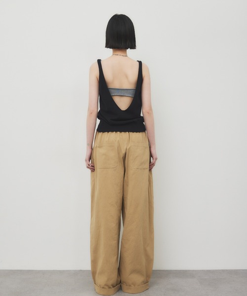 「HANNE」 チノパンツ MEDIUM ブラック レディース_画像4