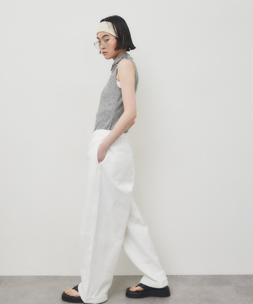 「HANNE」 チノパンツ MEDIUM ブラック レディース_画像7