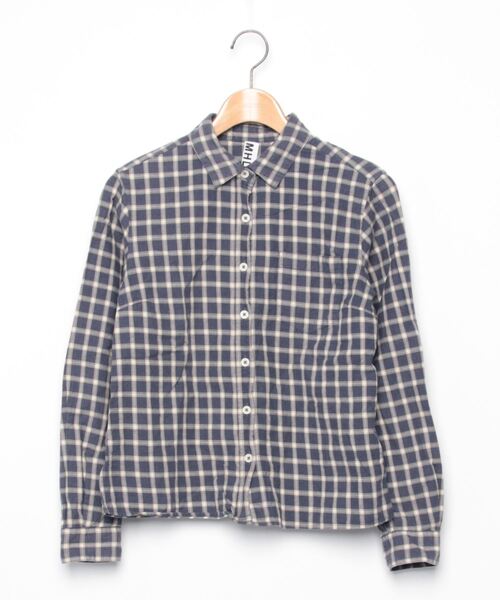 MHL.（エムエイチエル） 長袖シャツ 1 ブルー レディース : ZOZOTOWN 